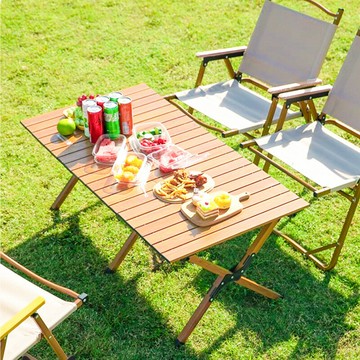 免運 開立發票 戶外折疊桌蛋卷桌野外野餐便攜桌椅套裝擺攤露營免安裝旅行小桌子 快速出貨