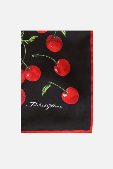 DOLCE & GABBANA Cherry print silk foulard Woman