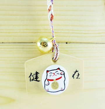 【震撼精品百貨】招財貓_招き猫~招財貓手機吊飾/繩-御守吊飾-白色