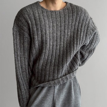 正韓厚實保暖羊毛粗羅紋U領針織上衣 4色 YUPPIE 預購商品 0113