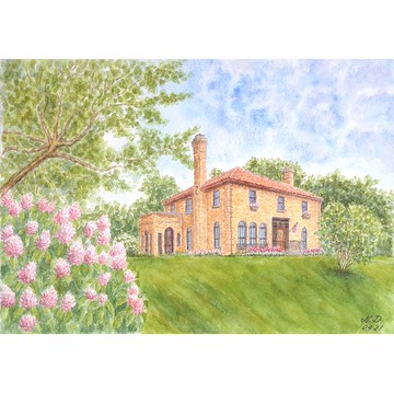 定制房屋肖像原創藝術水彩畫，由 NataDuArt 定制