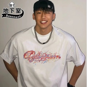 地下室B1-短袖T恤 國潮彩龍 男生衣服 男生t恤 寬鬆 ins 大尺碼5XL【NL625109】
