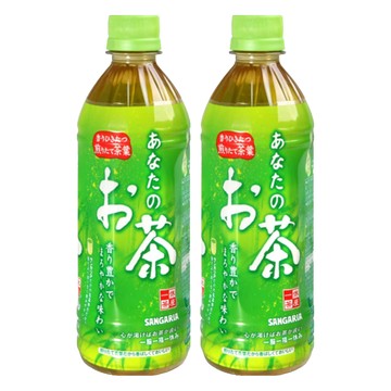 SANGARIA 山加利 你的茶 日本原裝進口 甘甜爽口綠茶 休閒茶品  500ml  2瓶