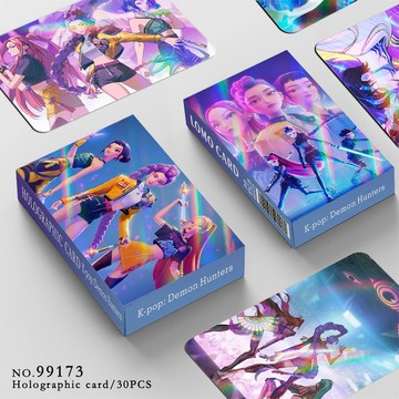 現貨 快速出貨❗️30張鐳射卡K-POP獵魔女團閃卡 HUNTRI X全息卡雙面LOMO卡 魯米 米拉 佐依 雙面鐳射卡