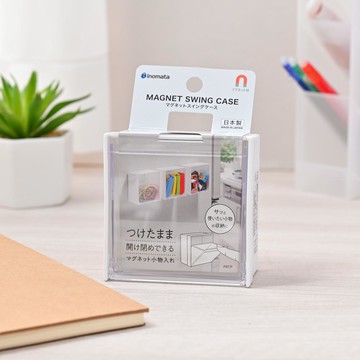INOMATA-磁鐵收納盒-白色8.5x8.5CM