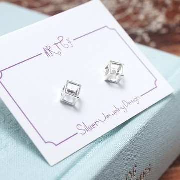 突破框架的勇氣 方框耳環 925純銀耳環