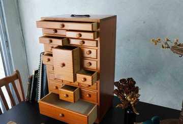 日本古道具雜貨-鄉村雜貨木製多格抽屜縫紉小物收納高櫃