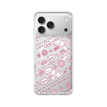 iPhone 17 Pro Max ClearX (MagSafe 兼容) 晶透白 - 爽爽貓 Song Song Meow by SECOND - 粉紅世界