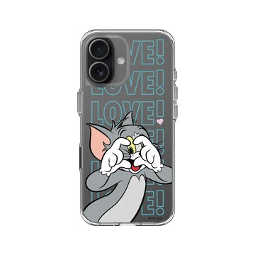 iPhone 17 Clear Case（相機按鈕） 透明 - 湯姆貓與傑利鼠 Tom and Jerry - 湯姆貓愛心