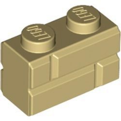 樂高LEGO零件 98283 變形磚牆磚 1x2 沙色 6148262 6000066