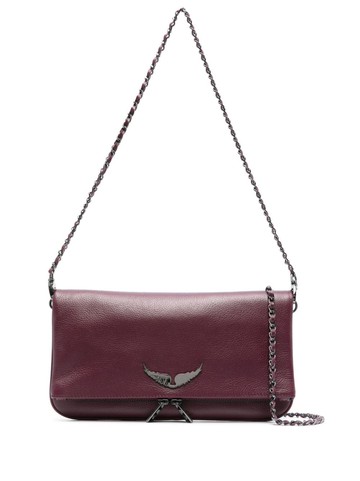 Zadig&Voltaire - Rock leather crossbody bag - women - Calf Leather/Cotton - One Size - Purple