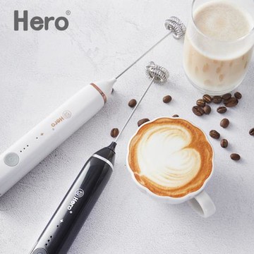 Hero雙子電動打奶泡器咖啡奶泡機家用牛奶打泡器手持攪拌打蛋器
