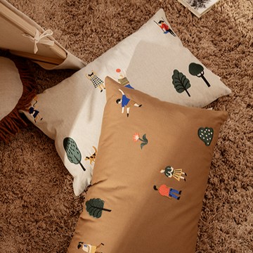 丹麥 Ferm LIVING 公園漫步有機棉靠枕