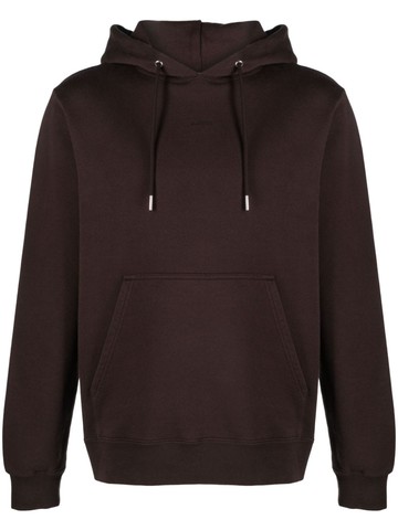 SANDRO - logo-embroidered cotton hoodie - men - Cotton - L - Brown