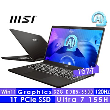 MSI微星 Venture 16 AI A1MG-025TW 16吋 商用筆電(Ultra 7 155H/32G/1TB SSD/Win11)