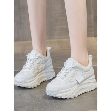 小白鞋女2025新款春真皮內增高百搭運動休閑鞋小個子爆款老爹鞋子