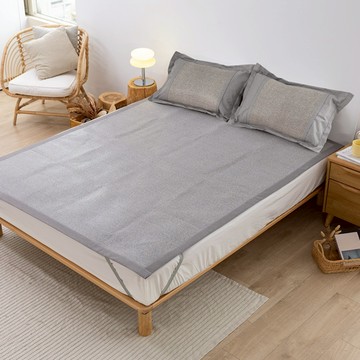 JINDACHI 金大器 頂級透氣亞藤涼蓆組 床蓆 + 枕蓆  亞麻灰  單人