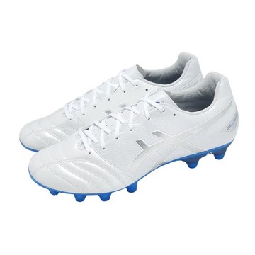 Asics 足球鞋 DS Light Advance 2E 寬楦 男鞋 白 銀 藍 軟釘 抓地 亞瑟士 1103A098103