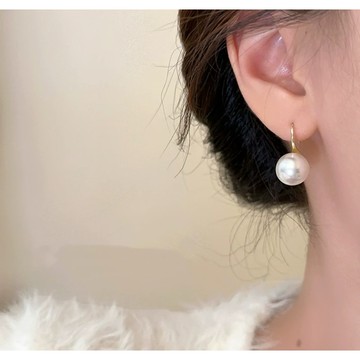 MIKOs925純銀 典雅珍珠垂吊耳環 現貨 純銀耳環 E0008