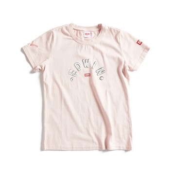 EDWIN｜女裝｜紅標金屬字體印花短袖T恤