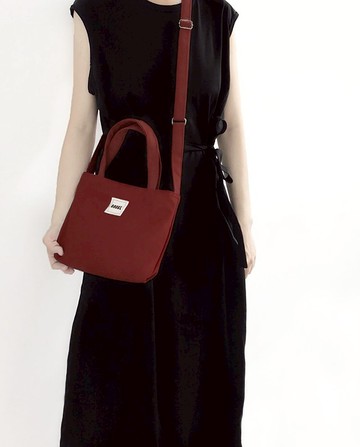 簡約輕便 2way日常斜背托特包 /  咖啡紅