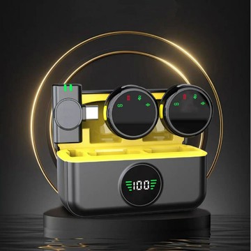 跨境磁吸紐扣式S5無線領夾麥克風降噪抖音短視頻收音麥克風一拖二【宜家良品百貨】