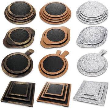 A5密胺創意菜盤圓形方盤子披薩平盤仿瓷餐廳火鍋燒烤壽司烤肉盤子