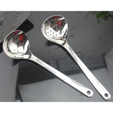 外貿出口304不銹鋼火鍋小湯勺餐桌分湯分粥殼漏勺7分勺子一體成型