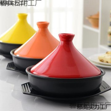 高顏值砂鍋煲塔吉鍋高溫砂鍋石鍋拌飯陶瓷耐熱煲送托盤淺口