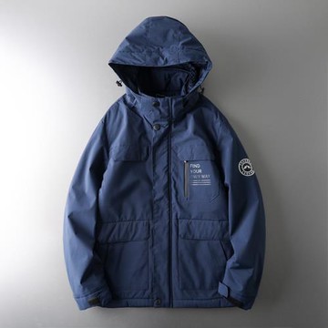 沖鋒衣男冬季加絨加厚工裝羊羔絨外套外貿出口尾單男裝棉服防風衣