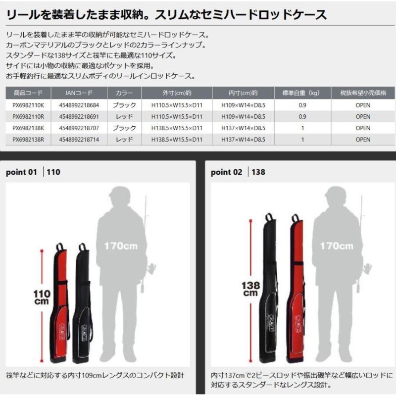 プロックス グラヴィス スリムロッドケース(リールイン)110ｃｍ ブラック PX6982110K 在有即配宅配便 | LINEブランドカタログ