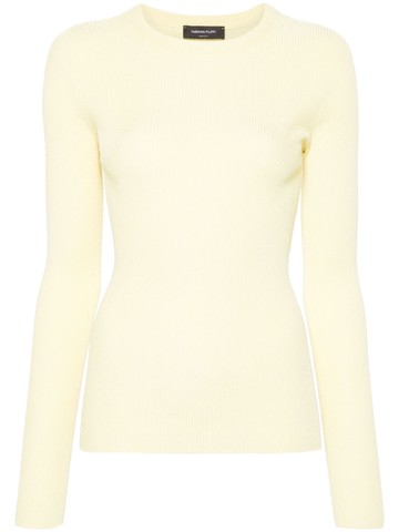 Fabiana Filippi - crew-neck ribbed jumper - women - Viscose/Polyester - 38 - Yellow