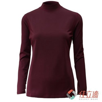 佳立適-升溫蓄熱保暖衣-女半高領-酒紅(採用3M吸濕快排)