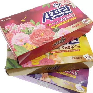 韓國碧珍柔順劑 LG紙抽式衣物洗衣紙 柔順加香紙防靜 玫瑰香