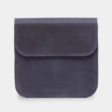 灰色復古皮革充電器和數據線收納包