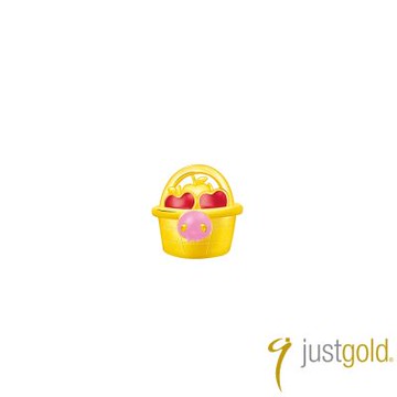 【Just Gold 鎮金店】Kuromi復古野餐趣-水果籃 黃金單耳耳環
