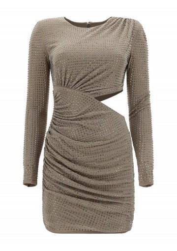 Self Portrait - Rhinestone Mini Dress - Womens - Grey