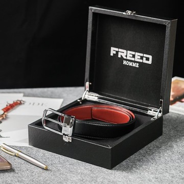 【FREED】金馬蹄扣真皮皮帶 皮革 送禮推薦 退休禮物 男生禮物