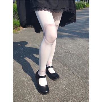 日系lolita原宿襪哥特蘿莉機械SD球形關節洛麗塔人偶印花連褲襪