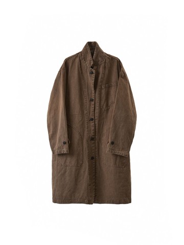 復古文青 / 純棉植物染長外套 / 休閒風衣