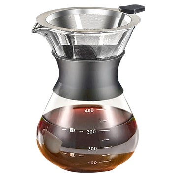 EDISH 手沖滴漏式帶濾網咖啡壺套組 400ml - 輕鬆享受手沖咖啡樂趣  咖啡壺  1組