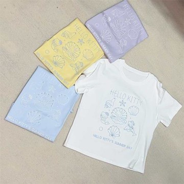 2026新款韓版重工KT貝殼珍珠供橋刺繡女士T