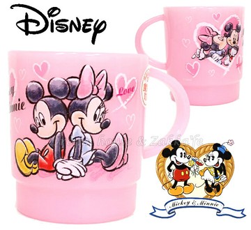 日本 Disney 米奇/米妮 可堆疊 漱口杯/水杯 340ml 《 正版 迪士尼 》★ 日本製 ★ Zakka'fe