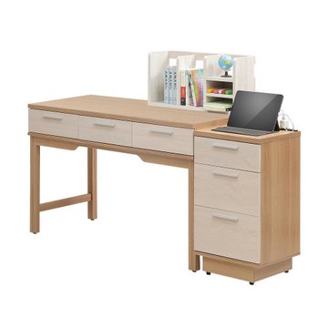 【唯熙傢俱】喬莉原木雙色5.3尺書桌組
