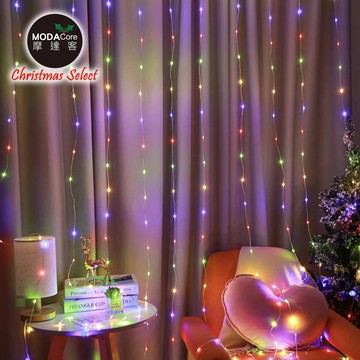 【廠商直送】摩達客聖誕LED燈串-200燈-彩光-3m