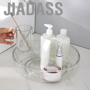 jiadass EVGATSAUTO 圓形化妝收納盒檯面旋轉透明北歐化妝品收納盒適用於高空間利用率的桌子