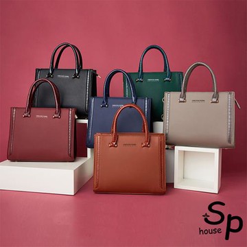 Sp house 韓風亮眼時尚大容量拉鍊單肩背包(6色可選)