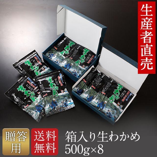 贈答用　わかめ 生わかめ 国産 箱入り 500g×8個 わかめ ワカメ 生 鳴門海峡 鳴門わかめ 鳴門 徳島 塩わかめ 国産わかめ 塩蔵わかめ 塩蔵ワカメ