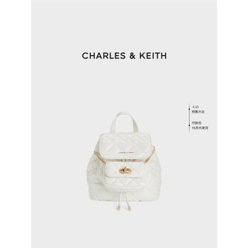 (免運)CHARLES&KEITH24春夏新款CK2-60151400菱格大容量柔軟多用雙肩包