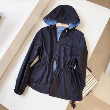 高端老客推薦 兩面穿 修身顯瘦 薄款百搭連帽防水風衣短外套女